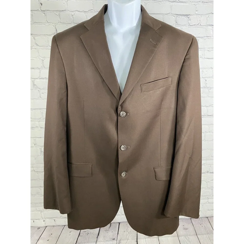 Austin Reed Dillards Brown 3 Button Blazer Jacket Single Breasted 42L